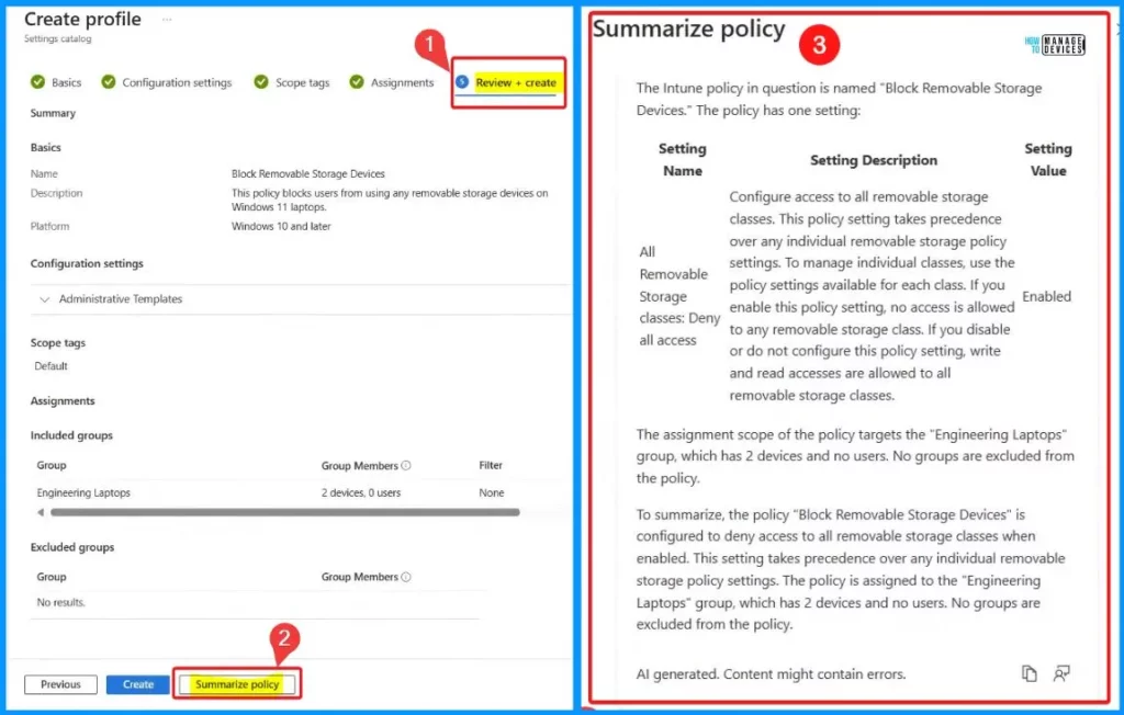 Create New Intune Policy using Copilot - Fig.5 - Creds to Scott Duffey Microsoft