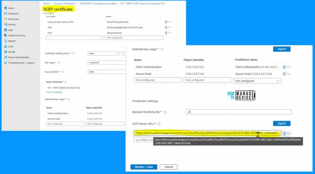 Create Root and Issuing CA using Intune Cloud PKI Service - Fig.12 - Creds to Bill Calero Microsoft