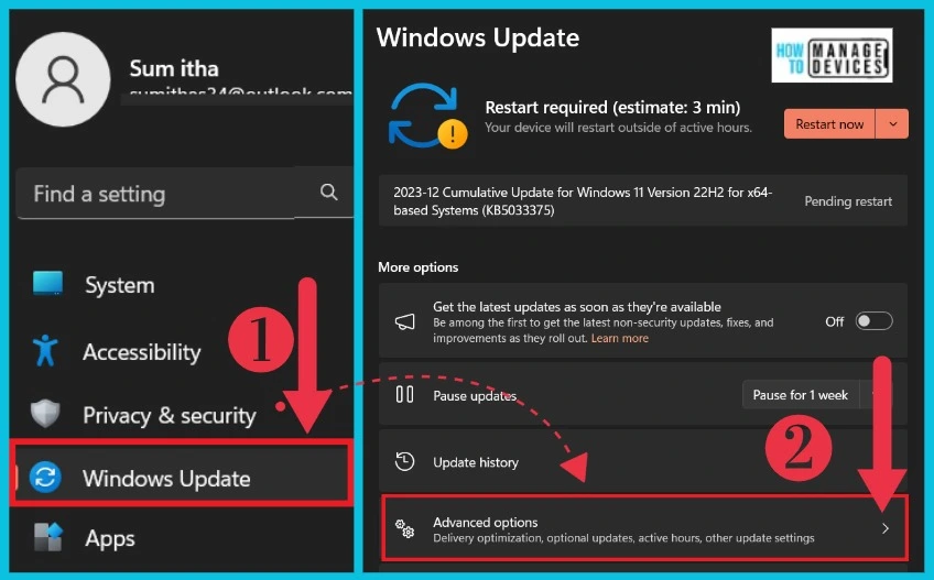 Enable Disable Auto-restart Notifications for Windows Update in Windows 11 - Fig.2