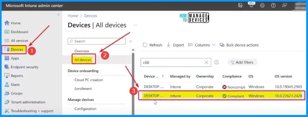 Intune Pivot Query Real-time Reporting Troubleshooting Capabilities - Fig.2 - Liz Cox Microsoft