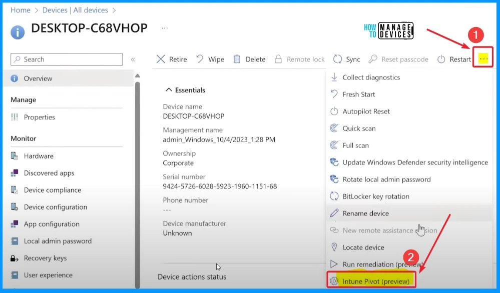 Intune Pivot Query Real-time Reporting Capabilities - Fig.3 - Liz Cox Microsoft