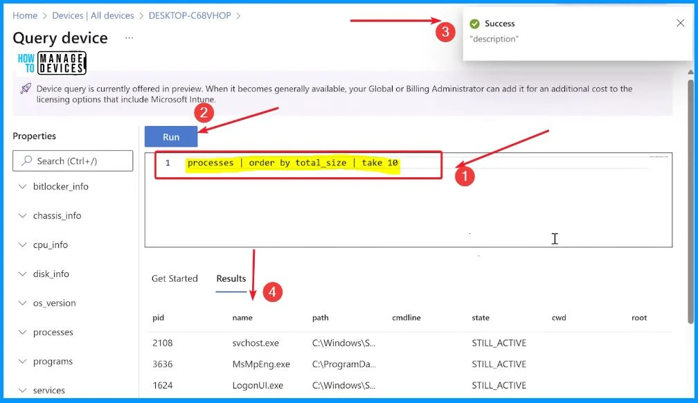 Intune Pivot Query Real-time Reporting Capabilities - Fig.5 - Liz Cox Microsoft