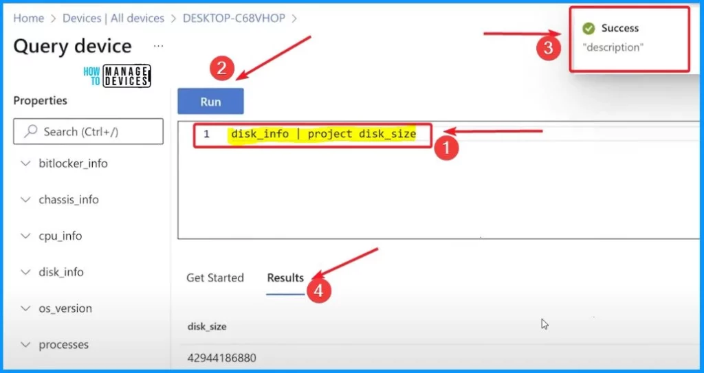 Intune Pivot Query Real-time Reporting Troubleshooting Capabilities Fig.1.1