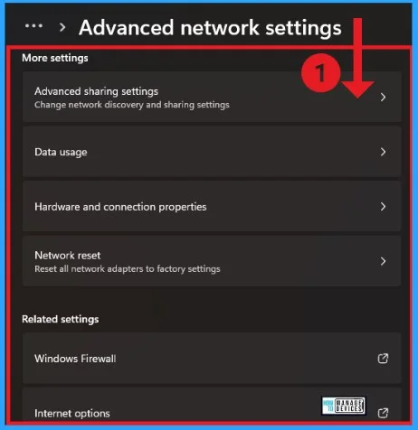 Network and Internet Settings options in Windows 11 - Fig.11