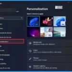 Personalization Settings Option in Windows 11