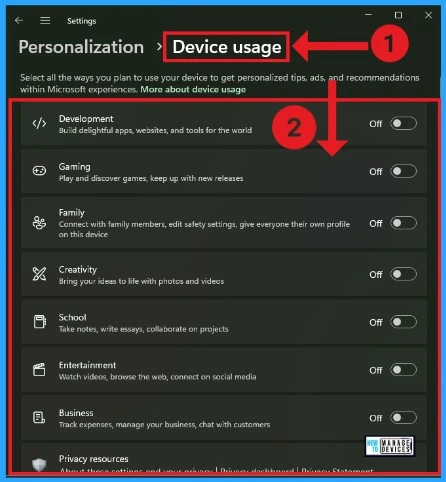 Personalization Settings Option in Windows 11 - Fig.12