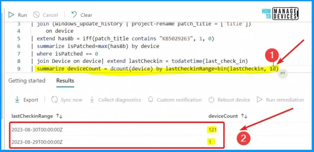 Troubleshoot Patching Issues with Intune Pivot KQL Queries - Fig.4 - Sangeetha Visweswaran Microsoft