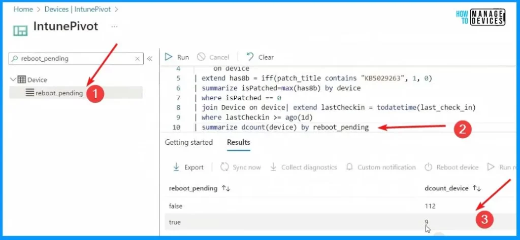 Troubleshoot Patching Issues with Intune Pivot KQL Queries - Fig.5 - Sangeetha Visweswaran Microsoft