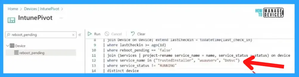 Troubleshoot Patching Issues with Intune Pivot KQL Queries Fig. 5.1