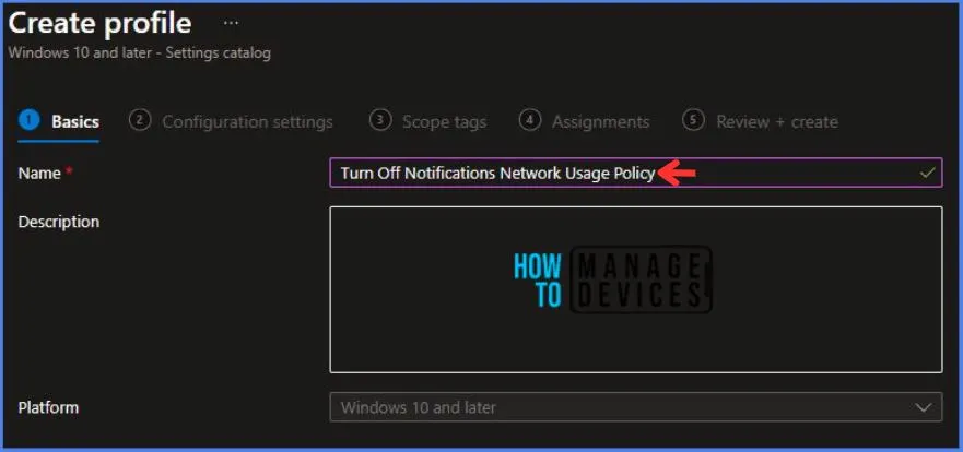 Deploy Using Intune Turn Off Notifications Network Usage Policy Fig.3