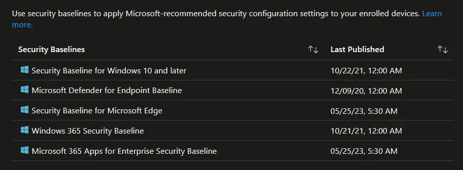 Update Microsoft Edge Security Baselines from Intune Fig.2