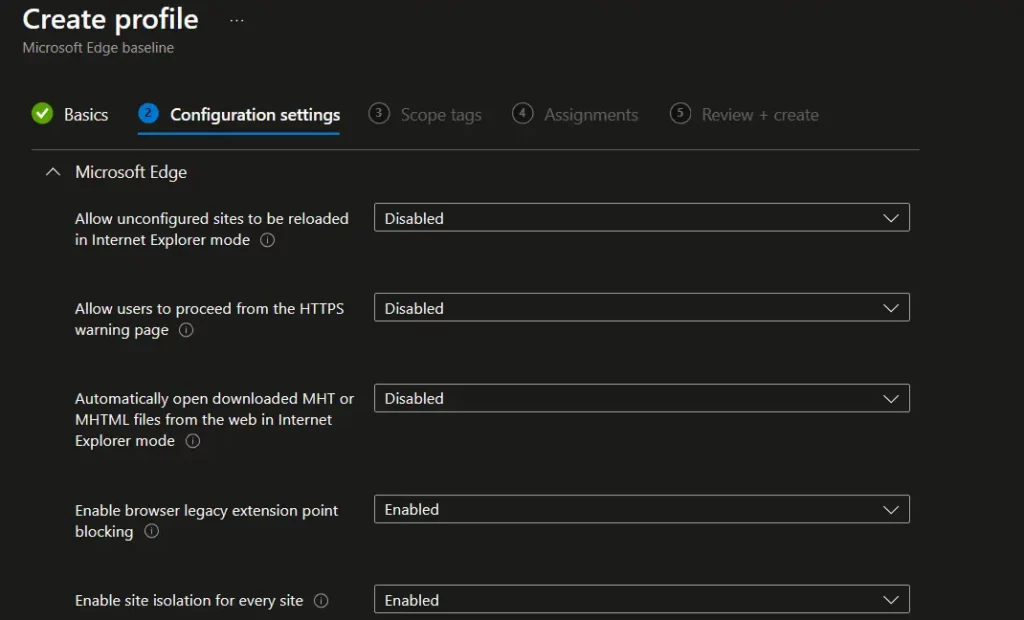 Update Microsoft Edge Security Baselines from Intune Fig.5