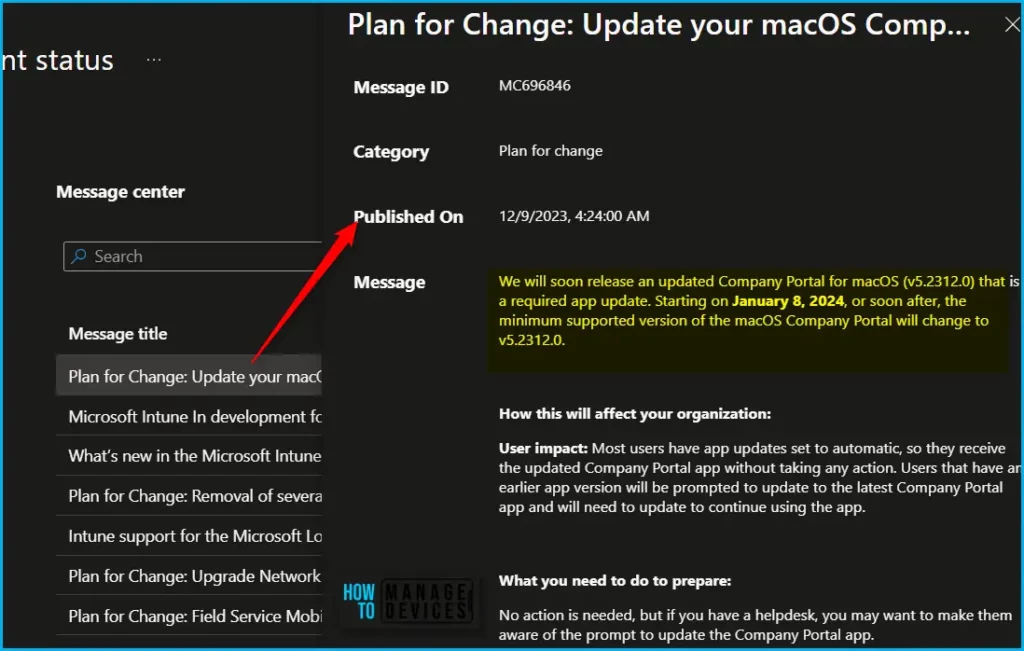 Update Intune Company Portal App for macOS Device Fig.3