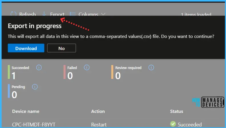 Windows 365 Cloud PC Action Status Report Fig.3