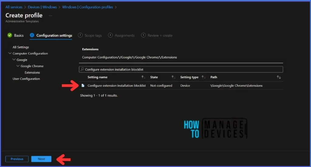 Block Google Chrome Extensions from being Installed using Intune Policy Fig. 5