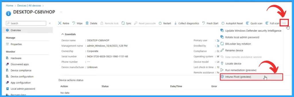 Intune Anomaly Detection Device and Advanced Analytics - Fig.12 Creds to Zineb Takafi