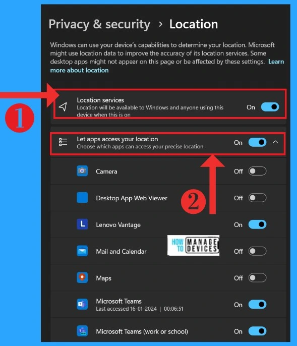 Enable Disable Location Services in Windows 11 - Fig.2