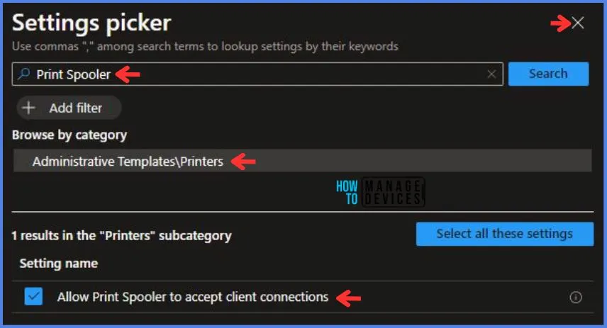 Allow Print Spooler to Accept Client Connections using Intune Policy 5 Deploy Intune Allow Print Spooler To Accept Client Connections Policy Fig.5