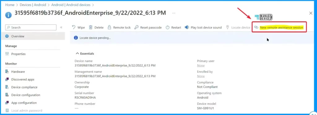 Android Devices and Intune Remote Help Walkthrough Guide - Fig.2 - Creds to Kara Wang MS
