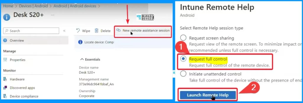 Android Devices and Intune Remote Help Walkthrough Guide - Fig.5 - Creds to Kara Wang MS