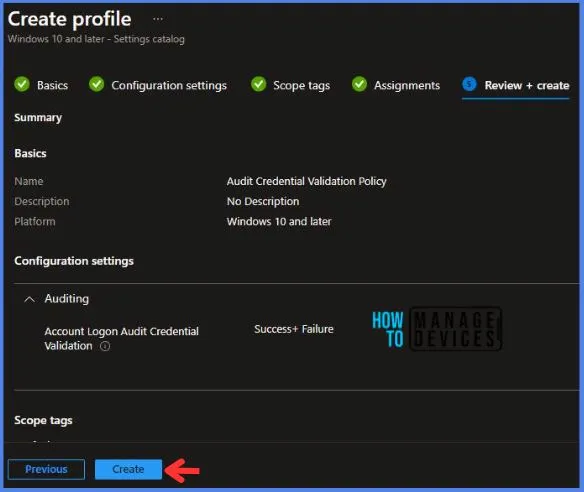 How to Create Intune Audit Credential Validation Policy 8 Create Intune Audit Credential Validation Policy Fig.8
