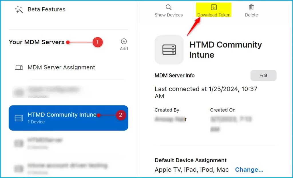 Renew Automated Device Enrollment Apple ADE Tokens in Intune Fig.2