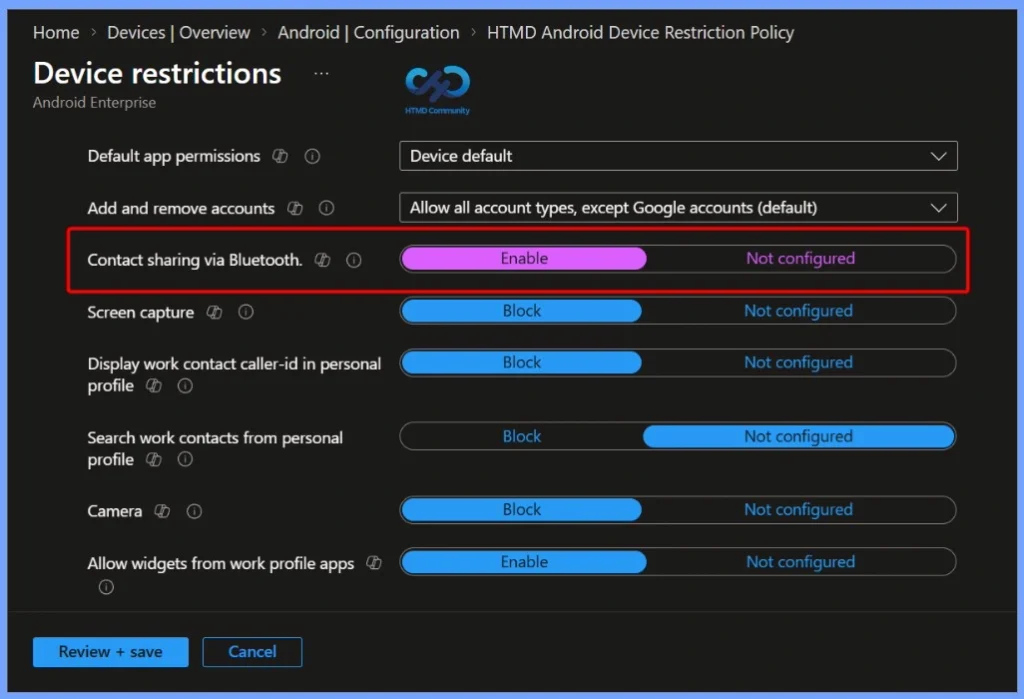 Allow Bluetooth Devices to Access Work Profile Contacts on Android using Intune 5 Allow Bluetooth Devices to Access Work Profile Contacts on Android using Intune - Fig.4