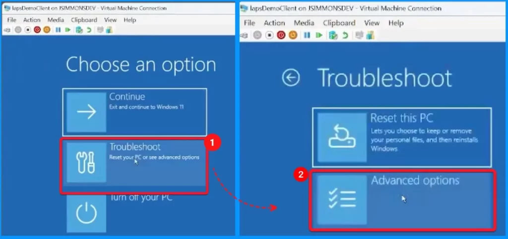 Enable Windows LAPS Managed Account in WinRE or Safemode - Fig.11 - Creds to Jay Simmons MS