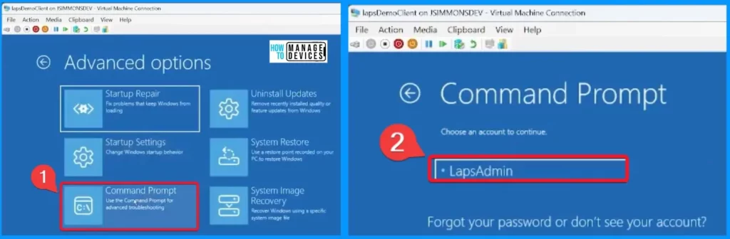 Enable Windows LAPS Managed Account in WinRE or Safemode - Fig.12 - Creds to Jay Simmons MS