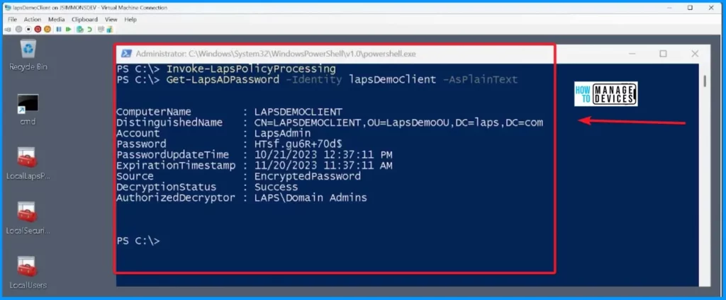 Enable Windows LAPS Managed Account in WinRE or Safemode - Fig.8 - Creds to Jay Simmons MS