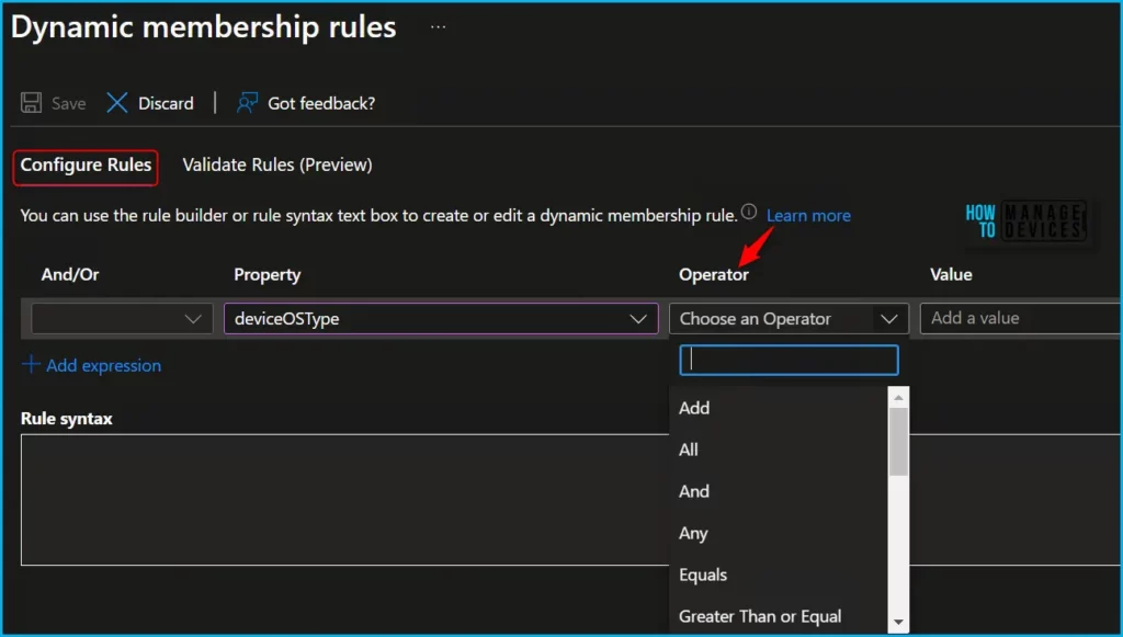 Changes to Entra ID Dynamic Group Rule Builder Removed Contains and Not Contains Operators Fig.2