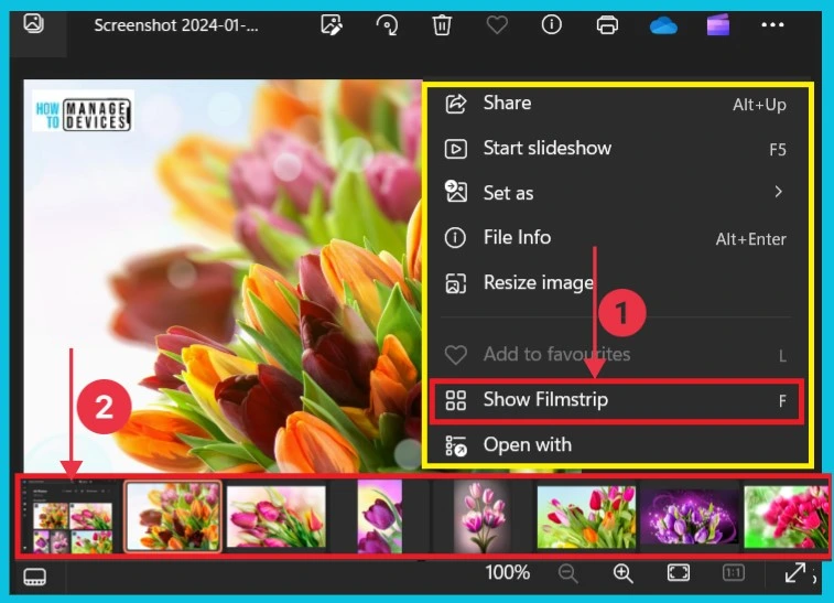 Hide or Show Filmstrip in Photos app in Windows 11 - Fig.5