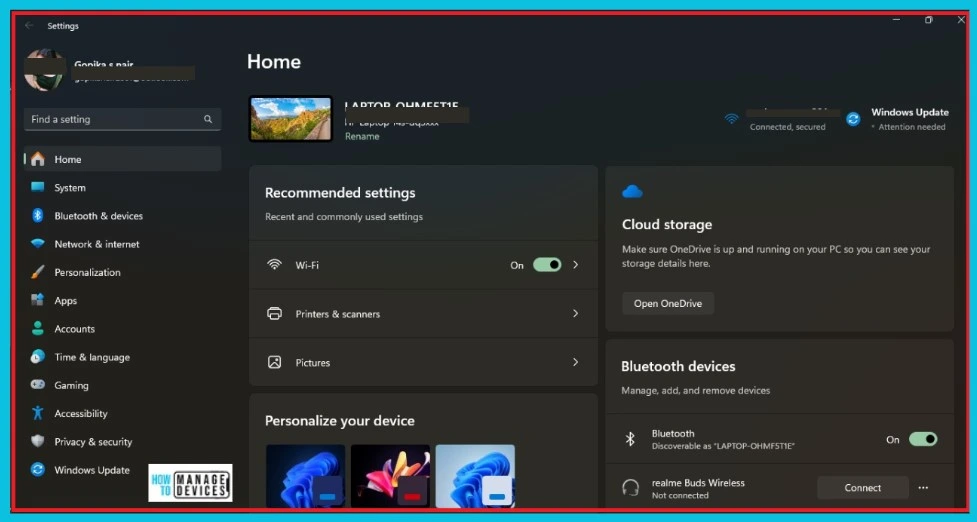 Enable Disable Settings Homepage in Windows 11 2 How to Enable or Disable Settings Homepage in Windows 11 - fig.1
