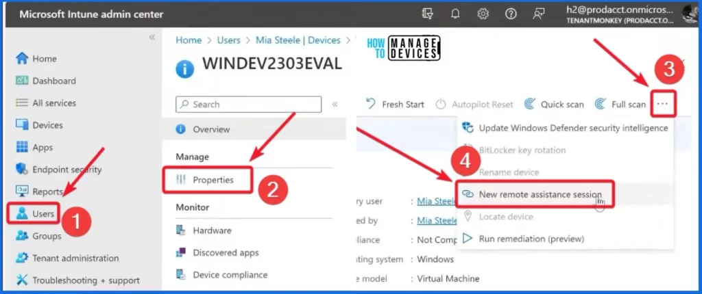 How to Use Intune Remote Assistance for Windows Devices - Fig.1 - Kara Wang Microsoft