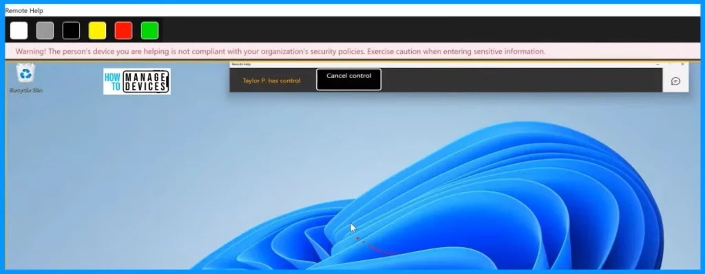 How to Use Intune Remote Assistance for Windows Devices - Fig.9 - Kara Wang Microsoft