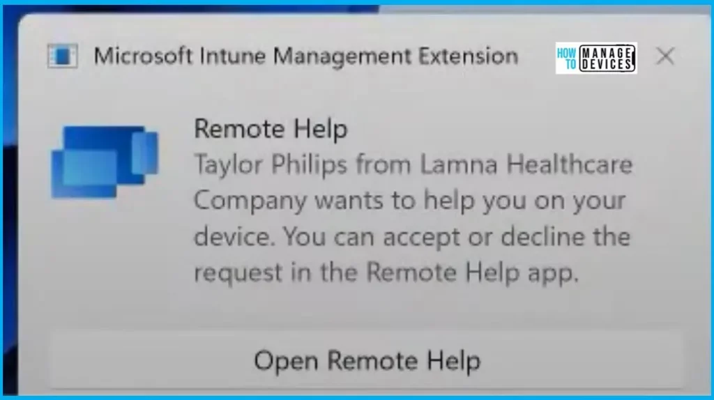 How to Use Intune Remote Assistance for Windows Devices - Fig.3 - Kara Wang Microsoft