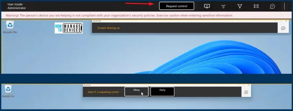 How to Use Intune Remote Assistance for Windows Devices - Fig.7 - Kara Wang Microsoft