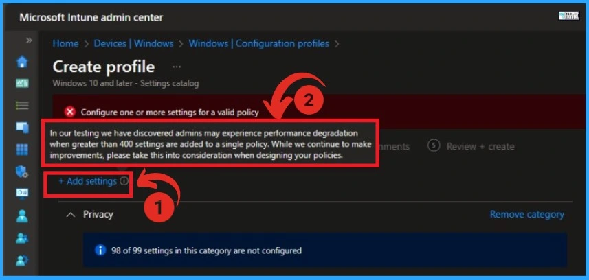 Known Performance Issue with Intune Settings Catalog Policy - Fig.1