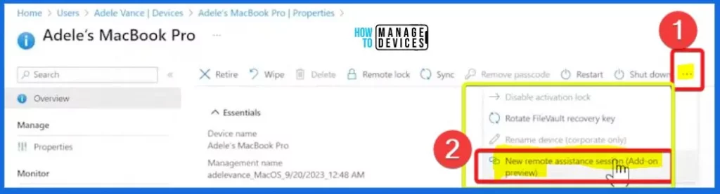Intune Remote Assistance for MacOS Devices - Fig.4 - Creds to Kara Wang Microsoft