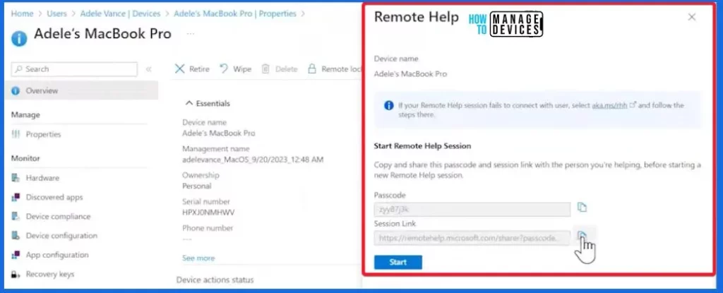 Intune Remote Assistance for MacOS Devices - Fig.6 - Creds to Kara Wang Microsoft