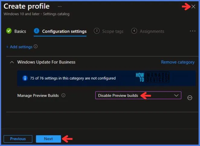 Deploy Using Intune Manage Preview Builds Policy Fig.6