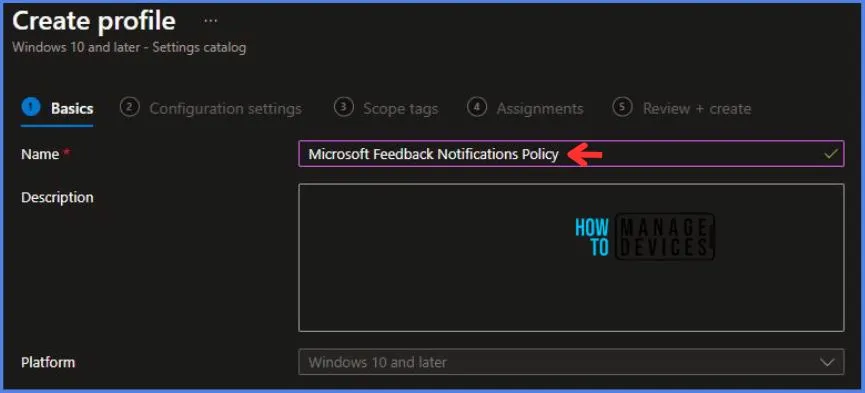 Create Intune Microsoft Feedback Notifications Policy Fig.4