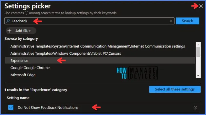 Create Intune Microsoft Feedback Notifications Policy Fig.6