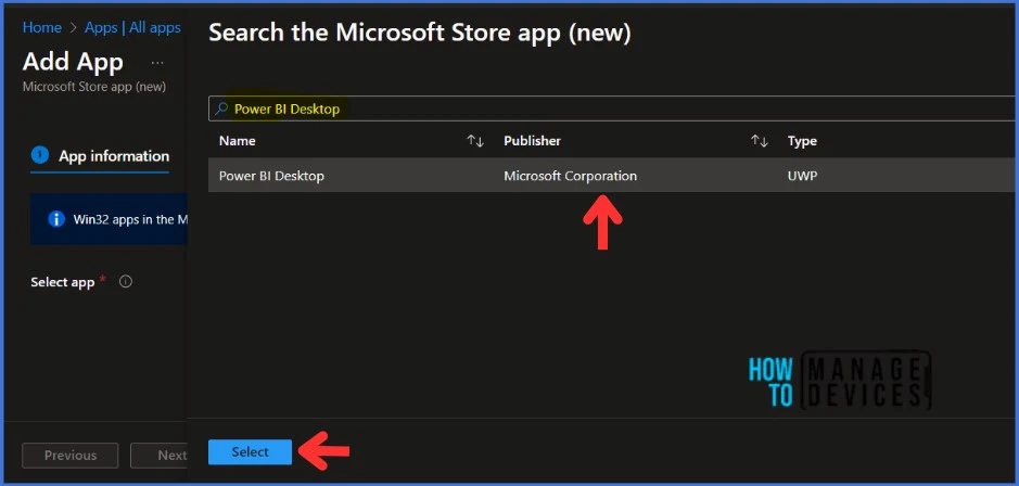 Install Power BI Desktop from New Microsoft Store in Intune Fig. 5