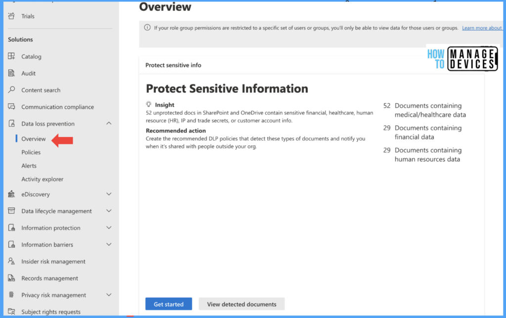 Protect Corporate Data using Data Loss Protection Policies in the Microsoft Purview Portal Fig: 1