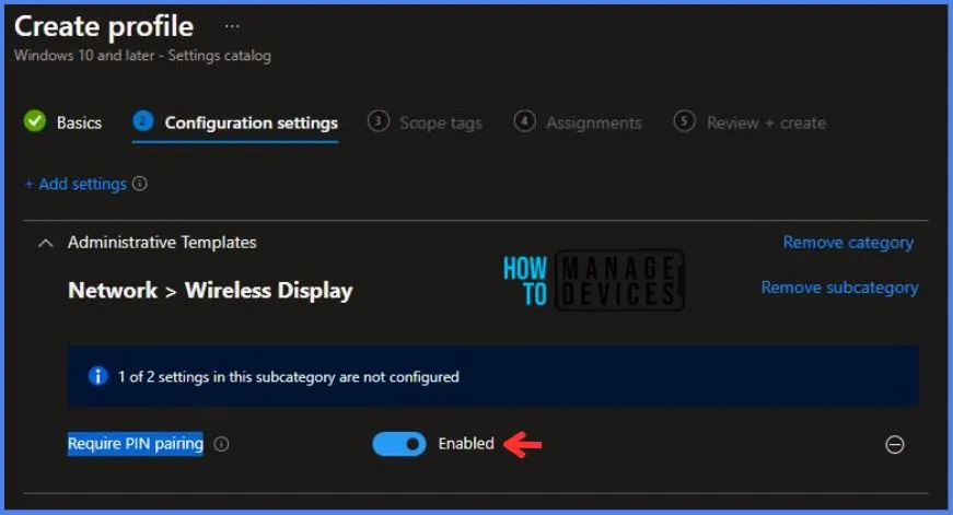Install Intune Require PIN For Pairing Policy Fig.6