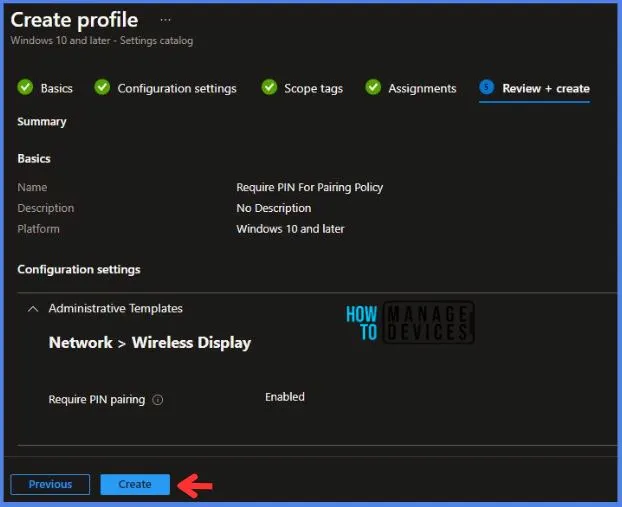 Install Intune Require PIN For Pairing Policy Fig.8