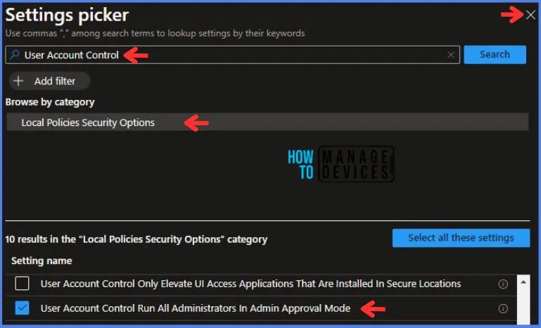 Deploy Intune Run all Administrators in Admin Approval Mode Policy Fig.5