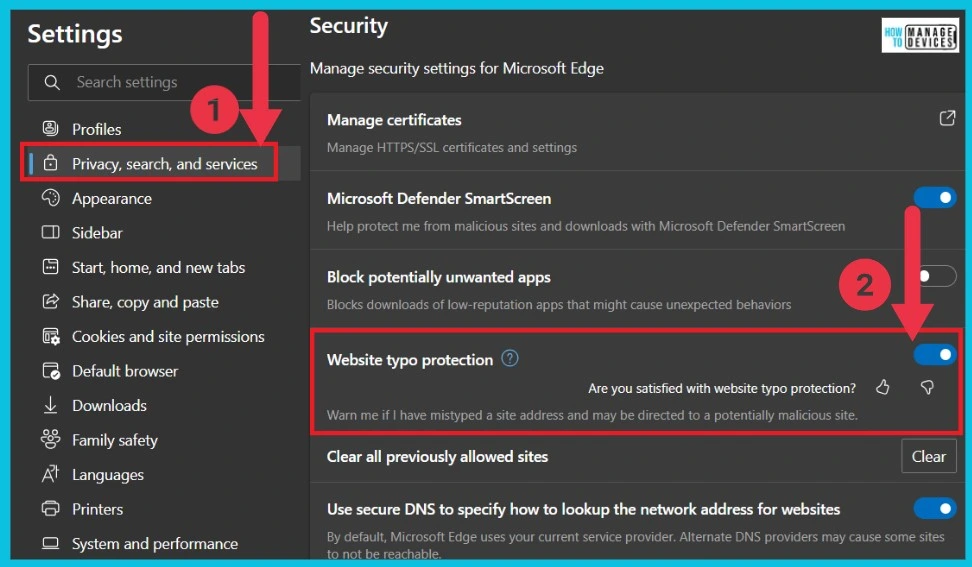 Enable Disable Website Typo Protection in Edge Browser - Fig.3