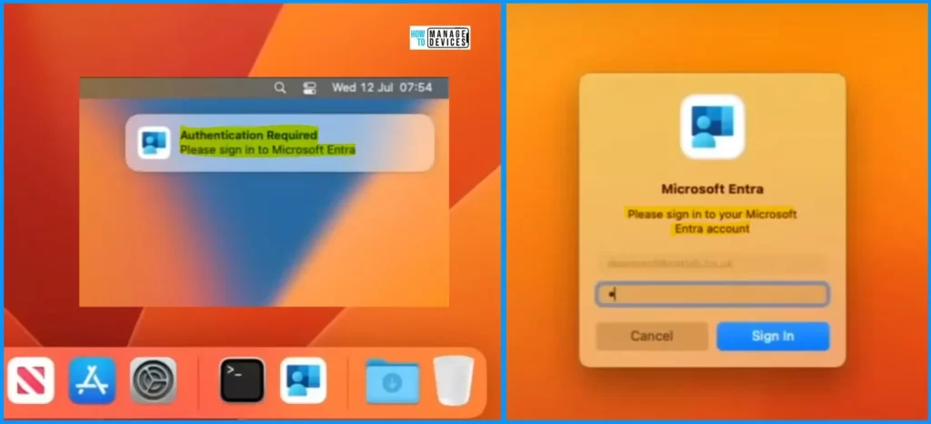 Walkthrough of Mac Device Passwordless SSO with Entra - Fig.7 - Creds to Arnab Biswas MS